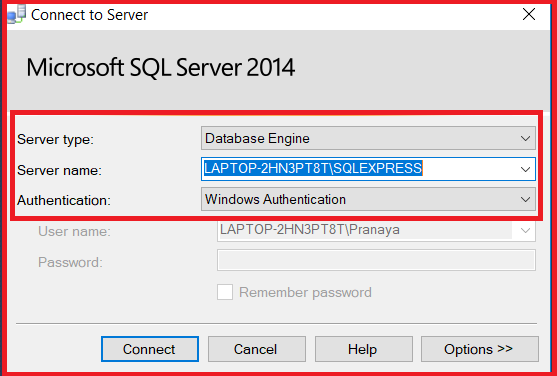 Connecting to SQL Server SQL Server Management Studio (SSMS)